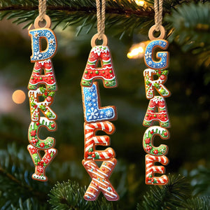 Custom Gingerbread Letter Ornament - Personalized Shaped Ornament - Christmas Gift For Family