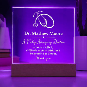 Gift for Doctor Personalized LED Night Light, Coworker Gift, Gift for Family Doctor, Dr Thank You Retirement Gift, Doctor Gifts