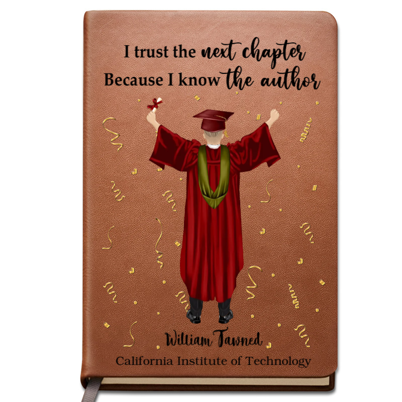 She Believed She Could So She Did - Personalized Graphic Leather Journal - Graduation Gift, Gift For Friends