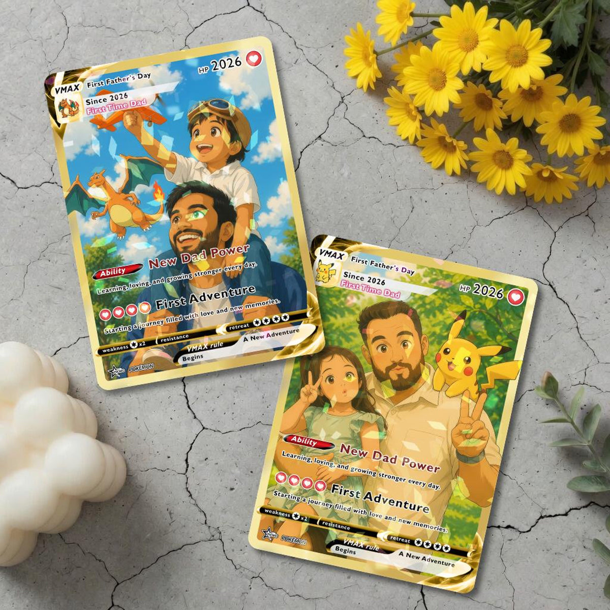 Personalized PKM Card, Happy Father's Day Gift, Custom Photo Card, Dad Keepsake Gift, New Dad Gift, PKM Inspired Card