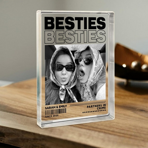 Personalized Bestie Photo Acrylic Block, Birthday Present For Her, Friendship Keepsake Block, Bestie Gift