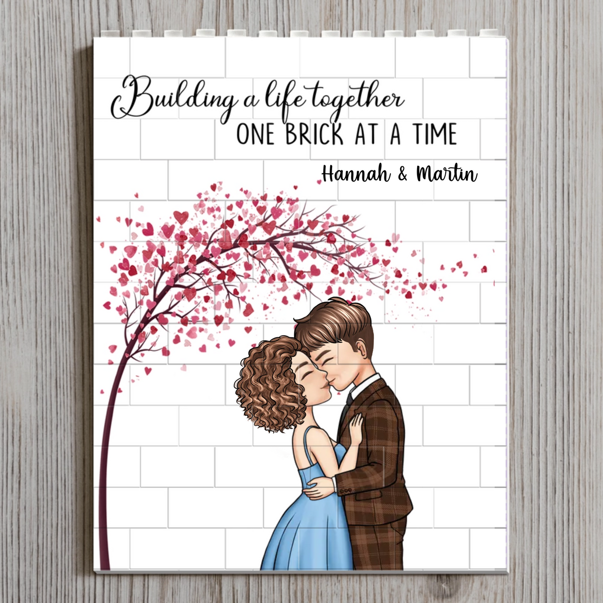 Buidling A Life Together - Personalized Building Block Puzzle - Gift For Couple