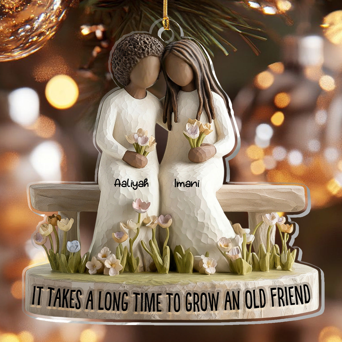 It Takes A Long Time To Grow Old Friends - Personalized Acrylic Ornament - Christmas Gift For Sisters, Besties