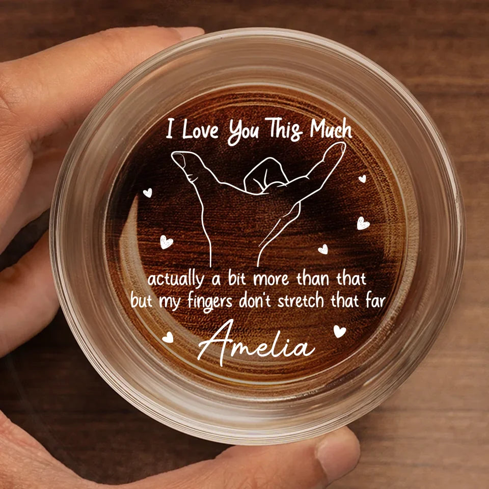 I Love You This Much - Personalized Wine Glass - Gift For Husband, Anniversary Gift, Valentine's Gift