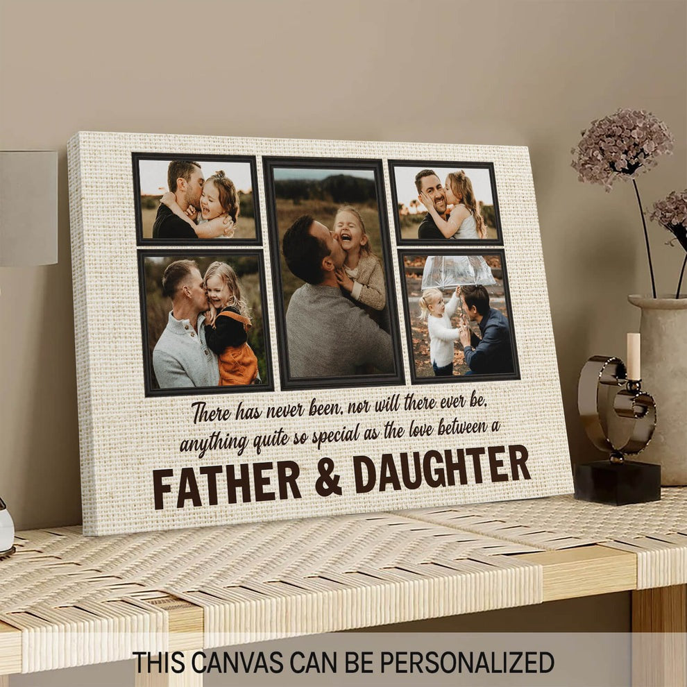 Love Between Father & Kid - Personalized Canvas - Father's Day or Birthday gift for Dad from Daughter & Son