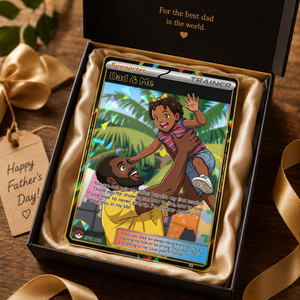 Custom Father's Day Card, Gift For Dad, Trainer Card, Father's Day Gift, Custom PKM Card Anime Gift