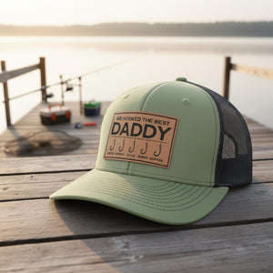 Custom We Hooked The Best Papa Hat, Fathers Day Gift For Fishing Grandpa, Custom Names Hat, Fishing Gift For Him, Funny Gift For Fishing Dad
