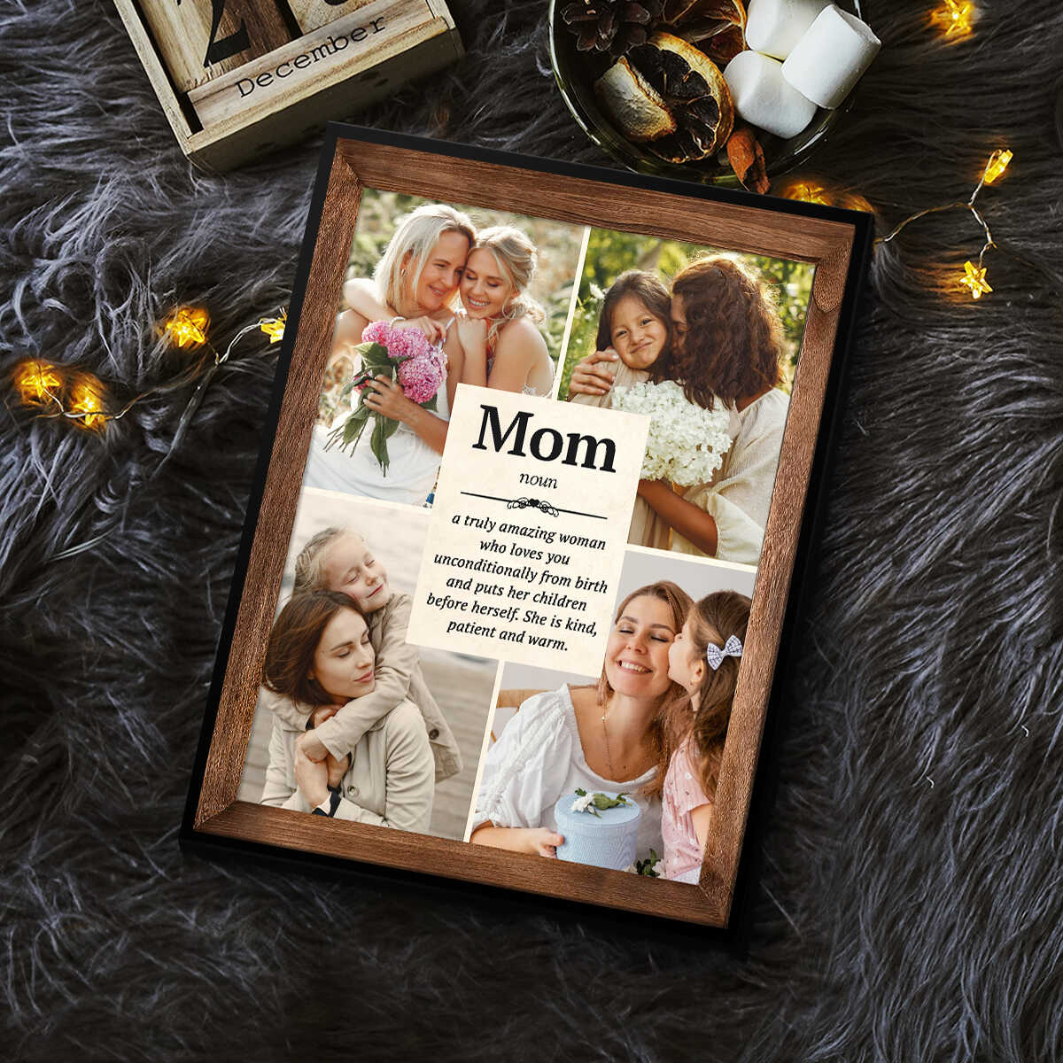 Mom Definition Photo Collage - Personalized Canvas - Gift For Mom, Mother's Day, Birthday Gift