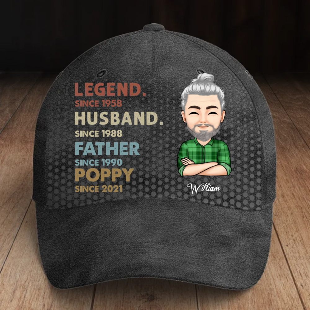 Legend Husband Daddy Papa - Personalized Classic Cap - Father's Day Gift For Dad, Grandpa