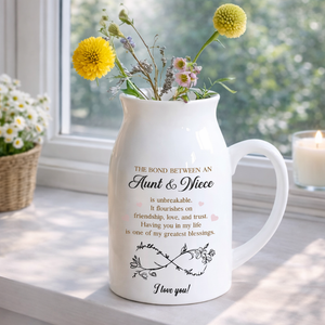The Bond Between An Aunt & Niece Is Unbreakable, Personalized Flower Vase, Gift For Aunt, Mother's Day Gift