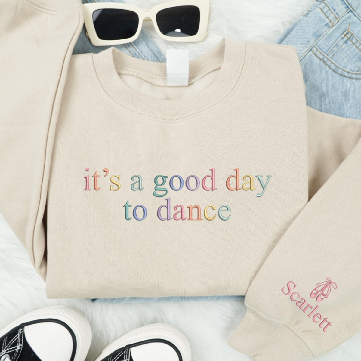 Embroidered It's A Good Day To Dance Sweatshirt, Funny Dancing Shirts, Cute Dancer Gift, Party Gift Dancing Lover Shirts, Gift For Ballerina