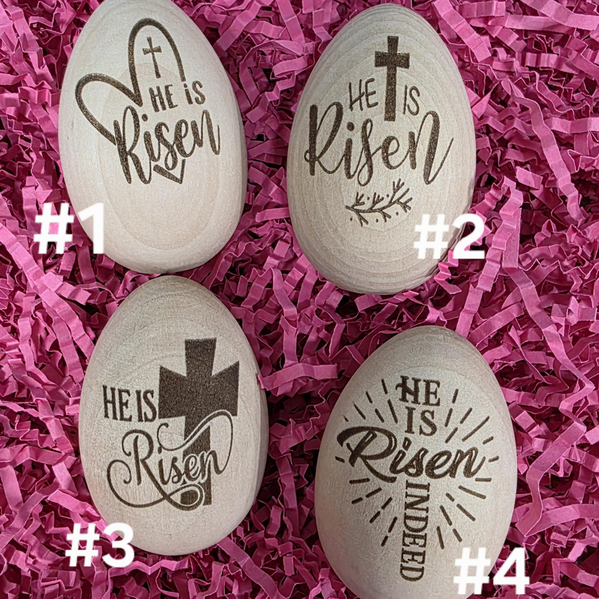 Engraved Wood Easter Eggs Christian Holiday Decor, Easter Day Gift For Family, Baby & Kid