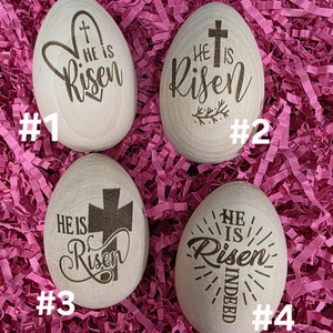 Engraved Wood Easter Eggs Christian Holiday Decor, Easter Day Gift For Family, Baby & Kid