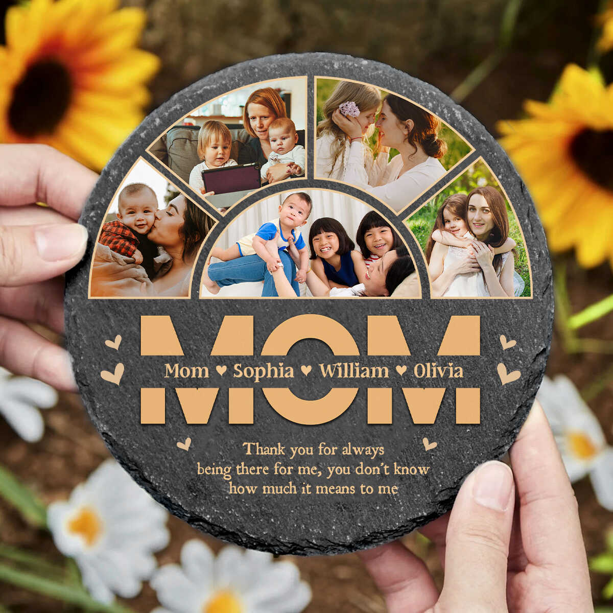 Mom Thank You For Always Being There - Personalized Garden Stone - Gift For Mom, Mother's Day, Birthday Gift