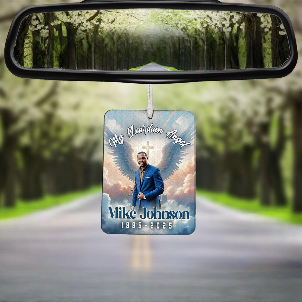 Custom Memorial Photo Air Freshener, Celebration Of Life Guest Gift, In Memory Of Car Freshie, My Guardian Angel