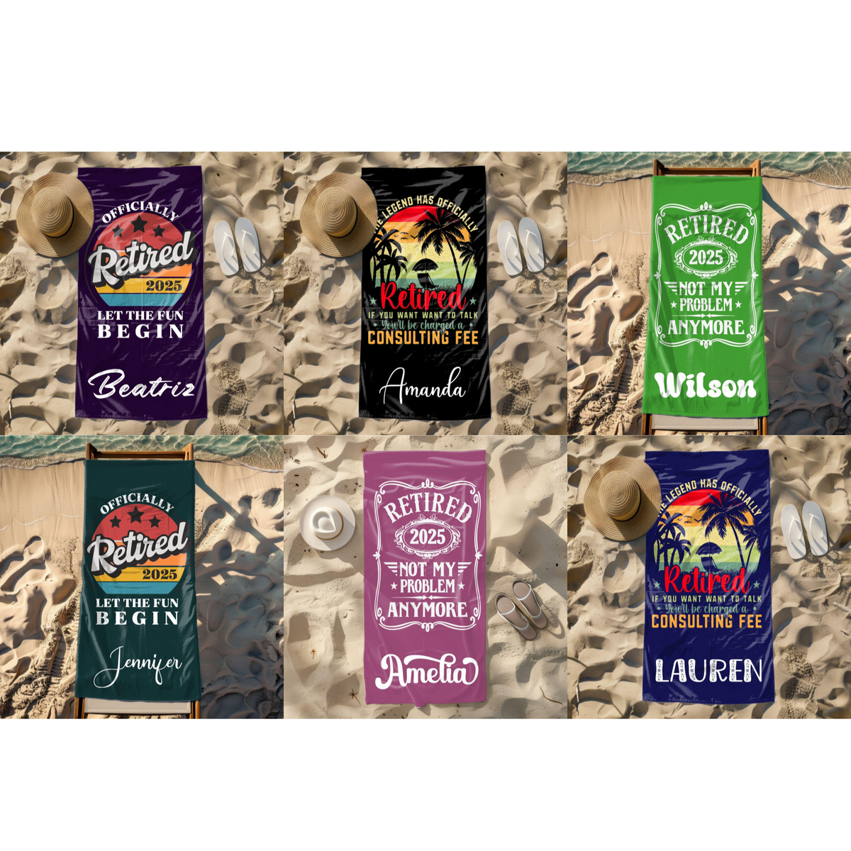 Retirement Retro Beach Towels, Funny Retired Towel, Custom Retirements Gift, Gift for Coworker, I'm Retired Pool Towel, Funny Retirement