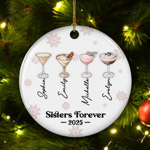 3D Inflated Effect Forever Christmas Drinks - Personalized Ornament - Christmas Gift For Friends, Sisters, Siblings