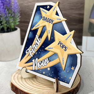 First Dad Now Papa - Personalized Wooden Plaque - Gift For Grandpa, Father's Day, Birthday Gift