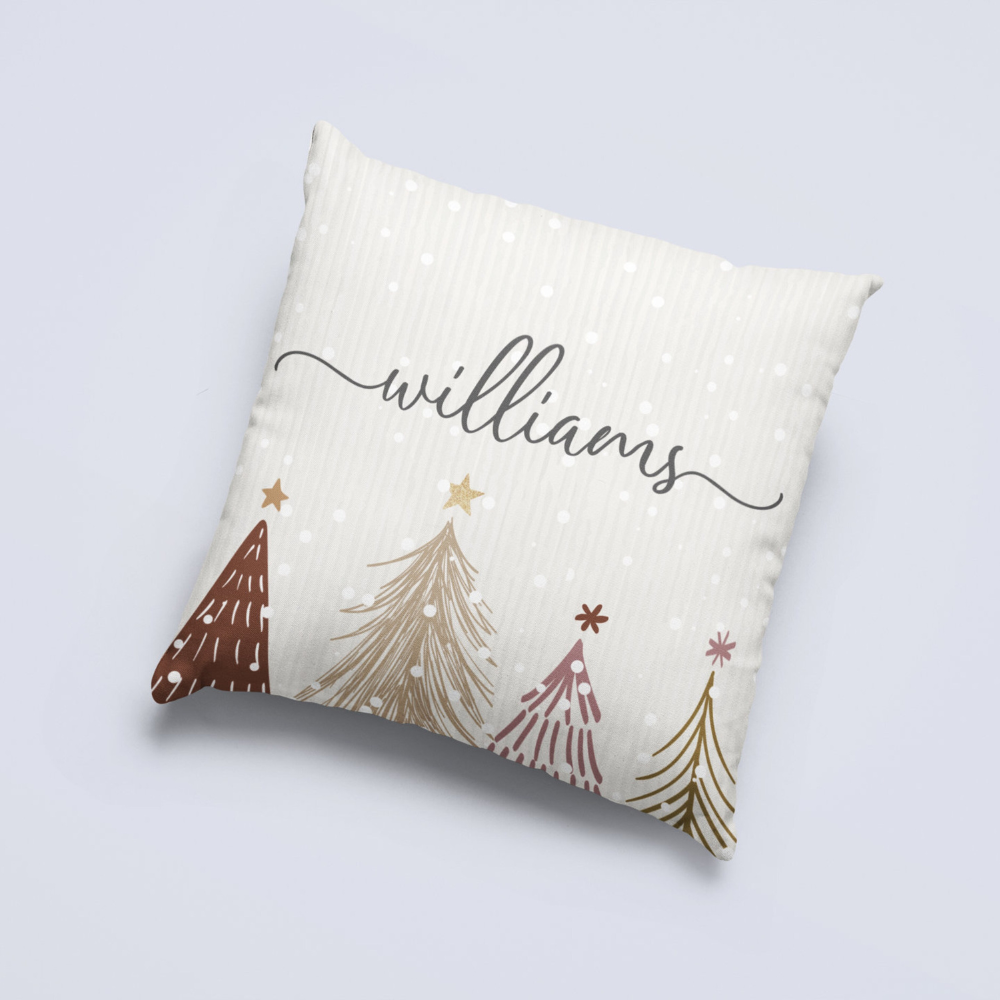 Christmas Trees Custom Name - Personalized Pillow - Christmas Gift For Family