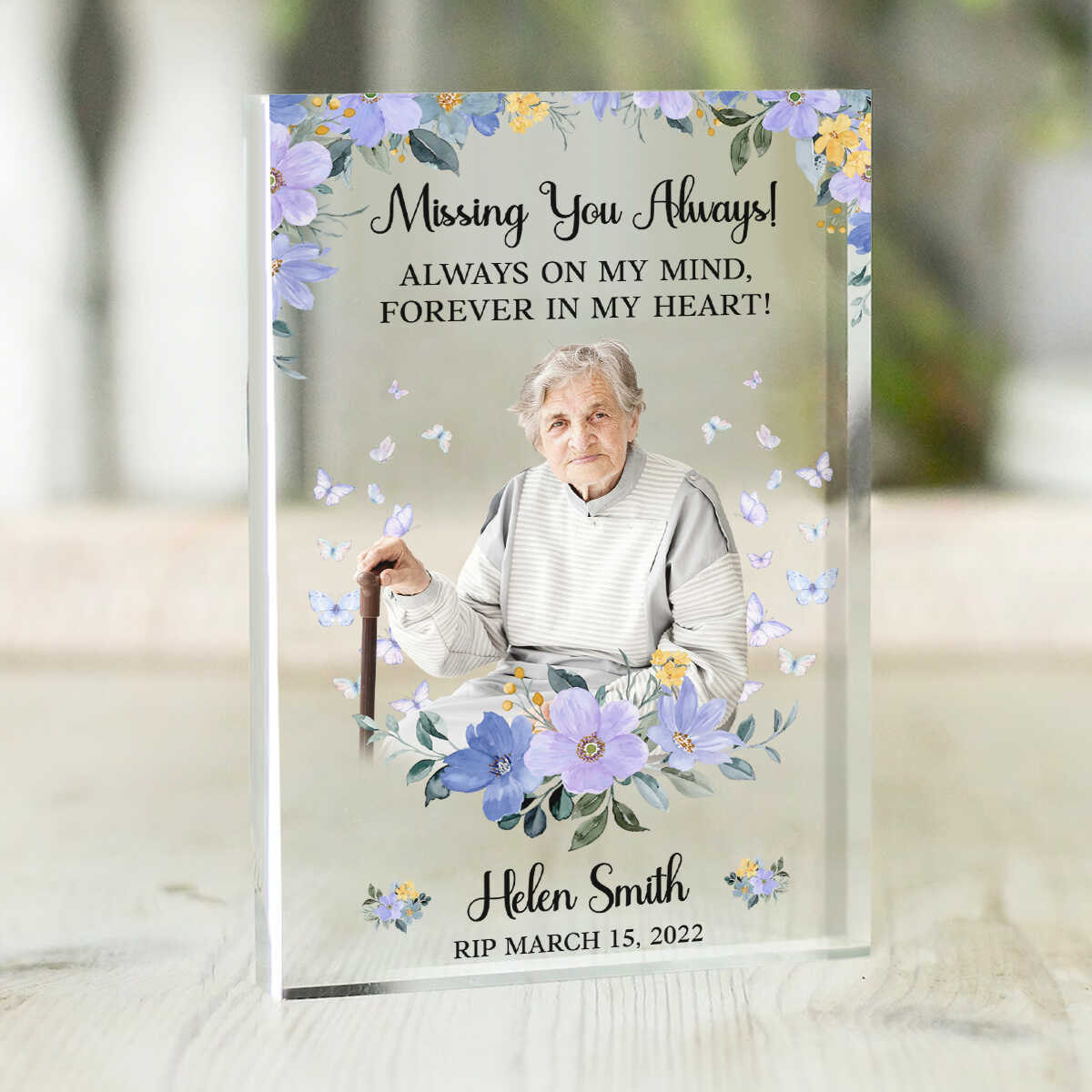 Missing You Always Custom Photo Of Your Loved One - Personalized Acrylic Plaque - Memorial Gift