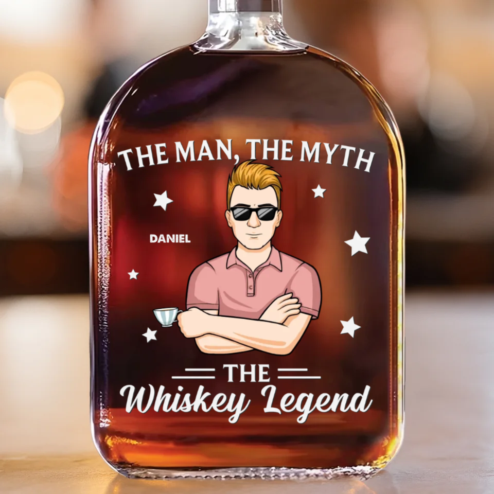 The Man, The Myth, The Whiskey Legend - Personalized Whiskey Bottle - Father's Day, Gift For Dad, Grandpa
