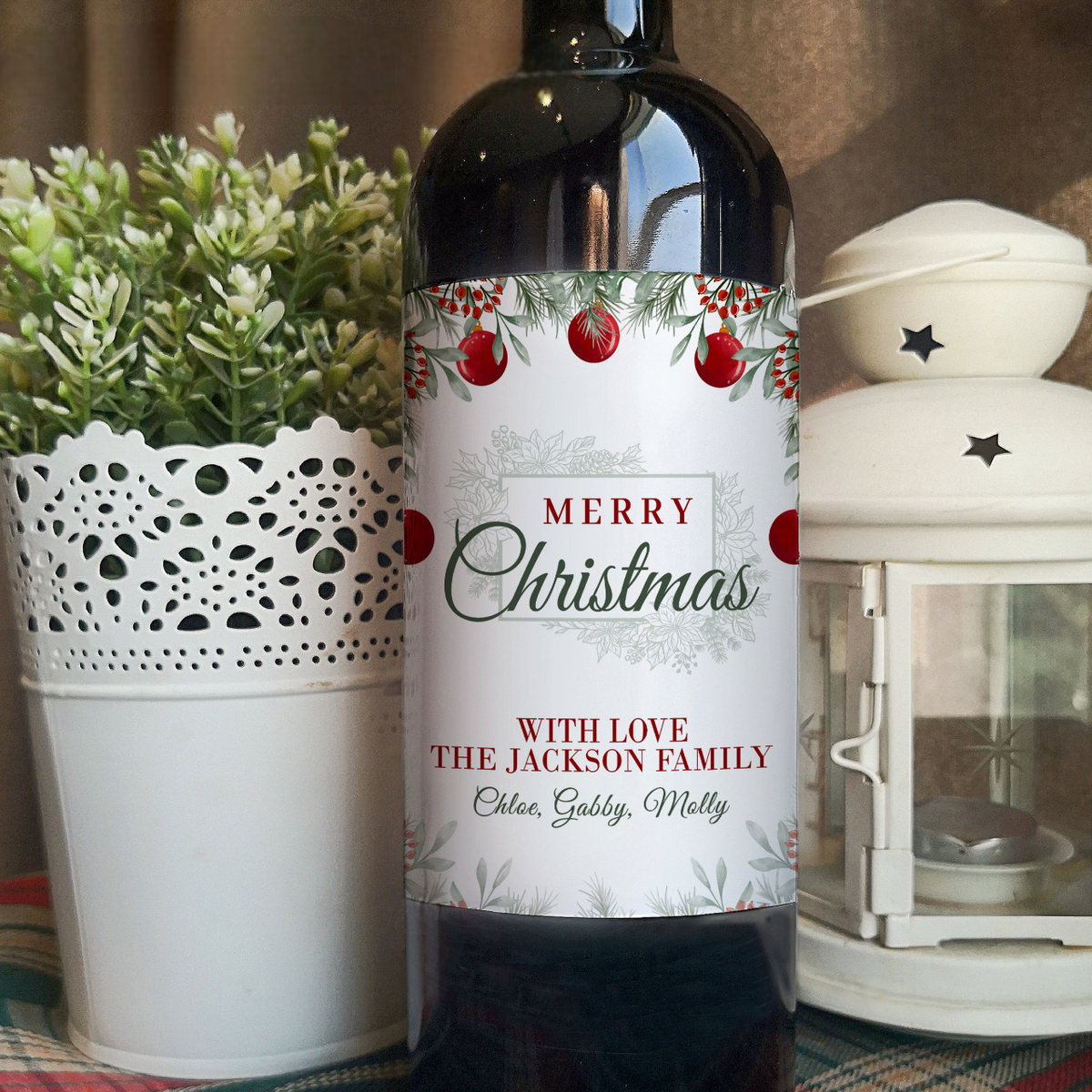 Custom Christmas Wine Labels, Personalized Holiday Wine Label, Gift for Friend, Holiday Party Hostess Gift, Christmas Party, Christmas Gift Ideas