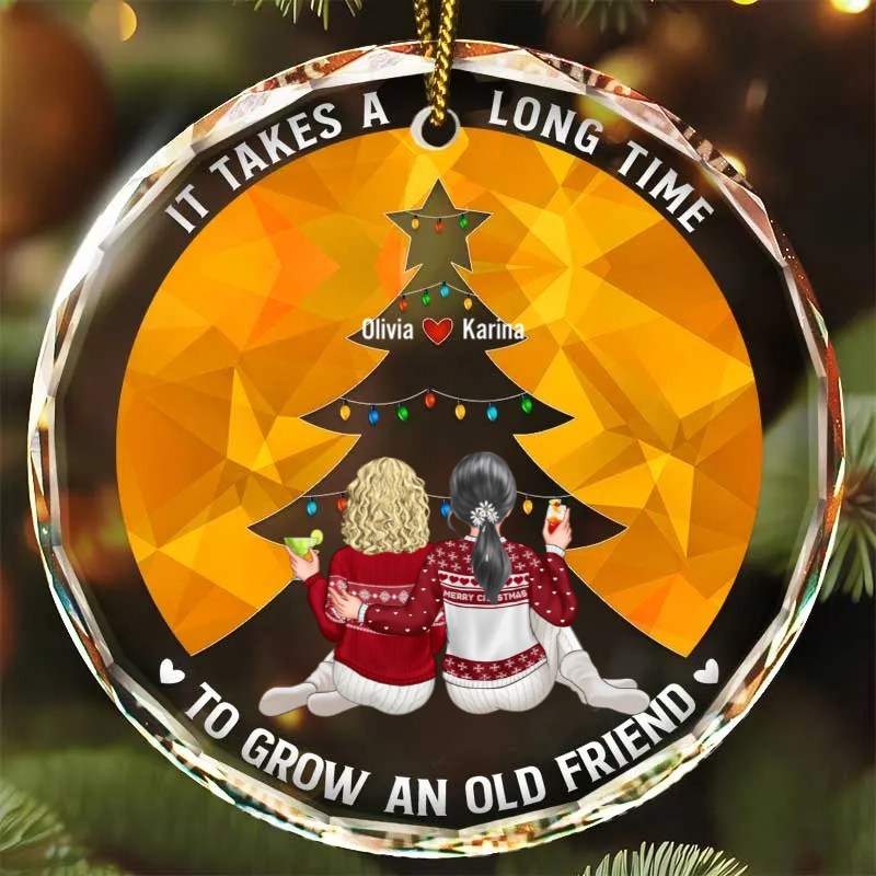 Grow An Old Friend - Personalized Crystal Ornament - Christmas Gift For Friends, Besties
