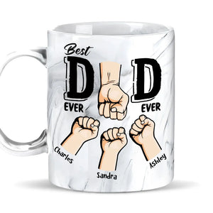 Best Dad Ever Ever Ever - Personalized Marble Mug - Gift For Dad, Papa, Father's Day Gift