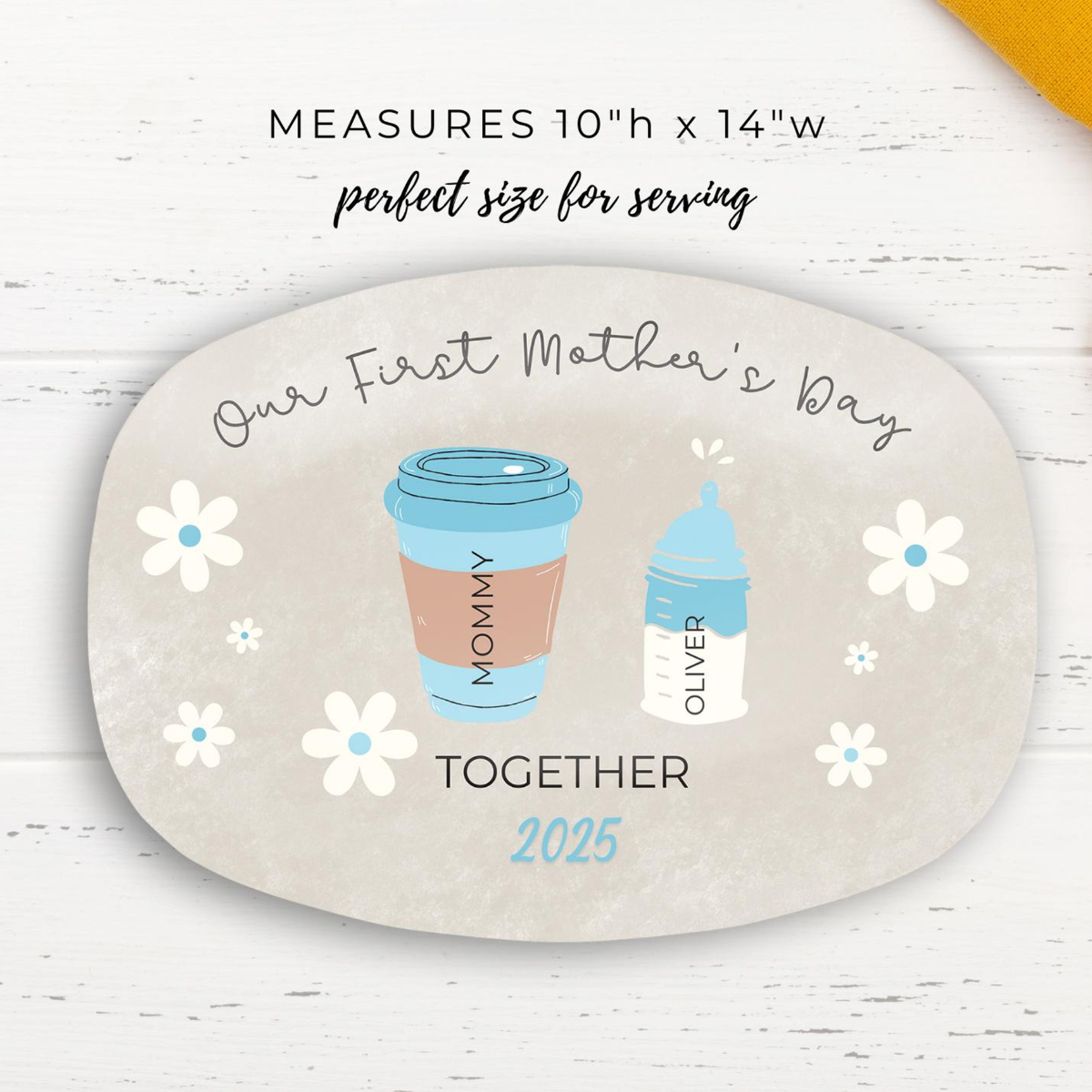 Our First Mothers Day - Personalized Platter - First Time Mom, 1st Mothers Day Gifts, Baking Gifts