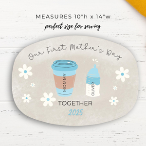 Our First Mothers Day - Personalized Platter - First Time Mom, 1st Mothers Day Gifts, Baking Gifts