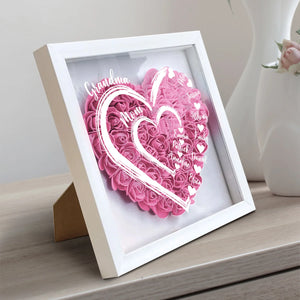 Mom's Grandma's Sweethearts - Custom Flower Frame Box - Gift For Mom, Mother's Day Gift