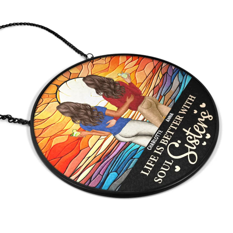 Bestie Forever - Personalized Suncatcher Stained Glass - Gift For Besties, Soul Sisters, BFF