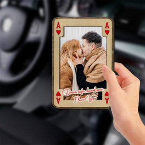 King And Queen Of Hearts - Personalized Car Visor Clip - Gift For Couple