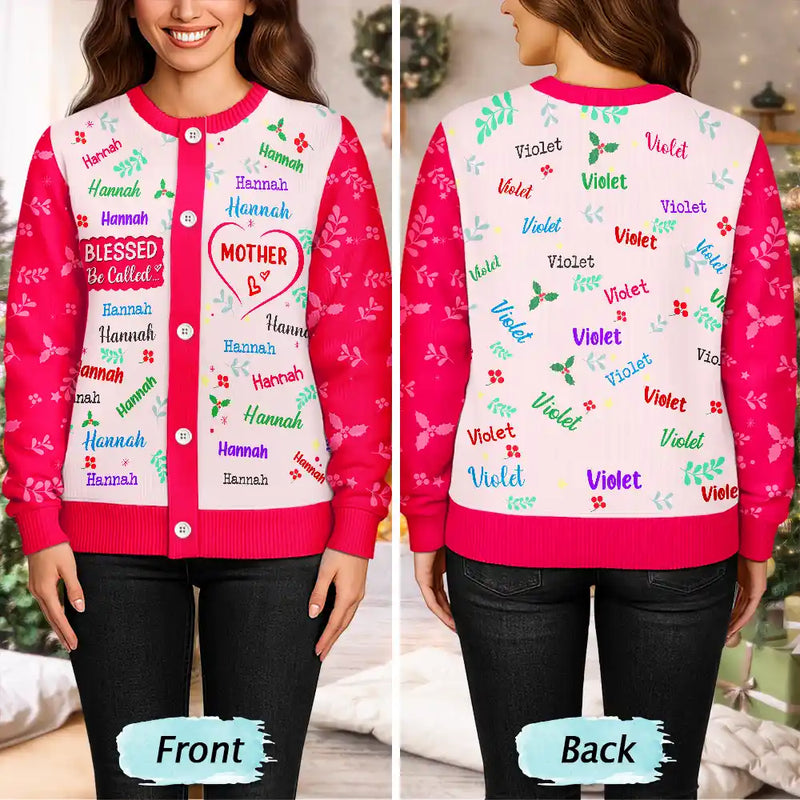 Blessed To Be Called Grandma - Personalized Cardigan - Gift For Mom Grandma