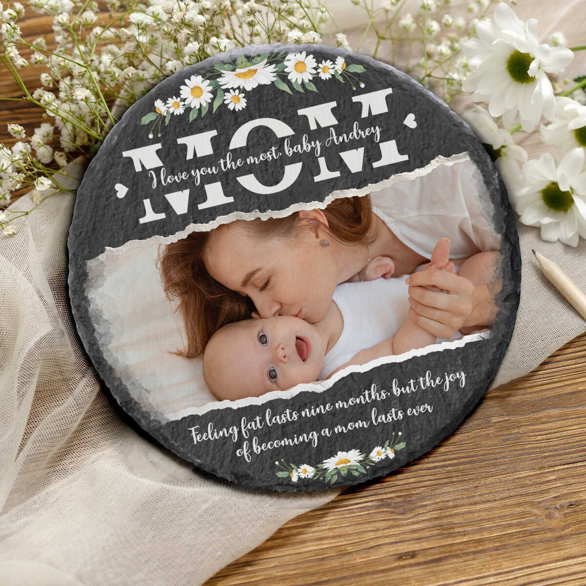 I Love You The Most - Personalized Garden Stone - First Mother's Day Gift, Gift For New Mom