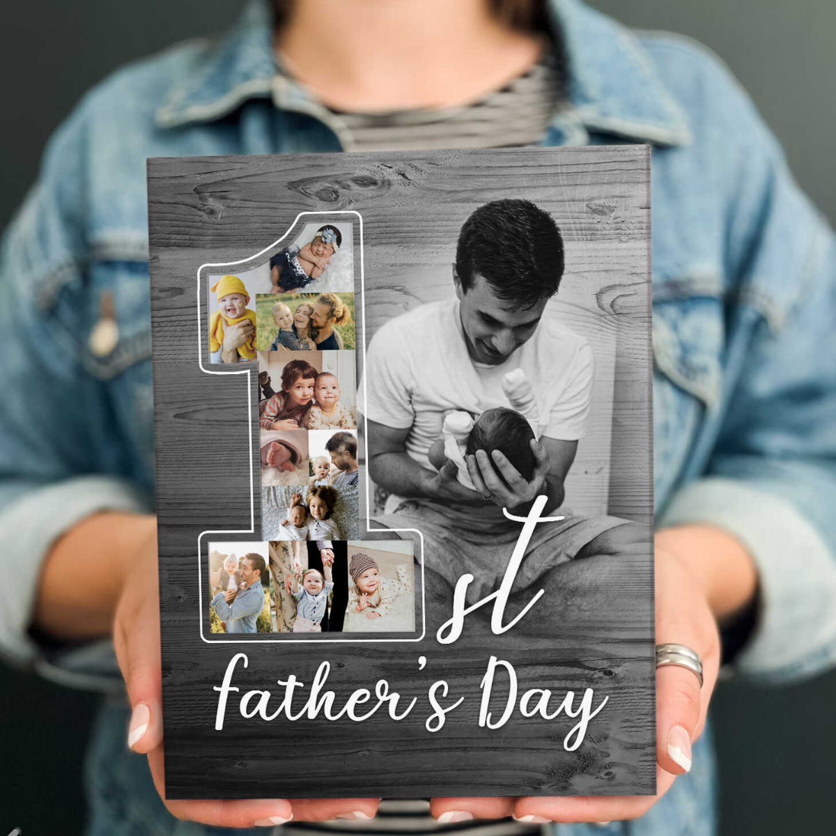 First Fathers Day Gift, Custom Photo Collage Gift For New Dad, 1st Fathers Day Gift From Baby, First Time Dad Gift For Husband