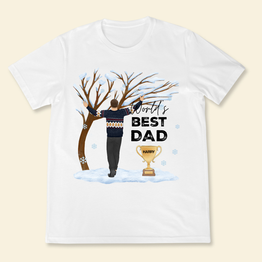 World's Best Dad - Personalized Shirt - Christmas Gift For Father