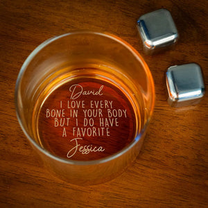 I Love Every Bone In Your Body - Personalized Whiskey Glass - Anniversary Gift, Valentine's Day Gift For Couple