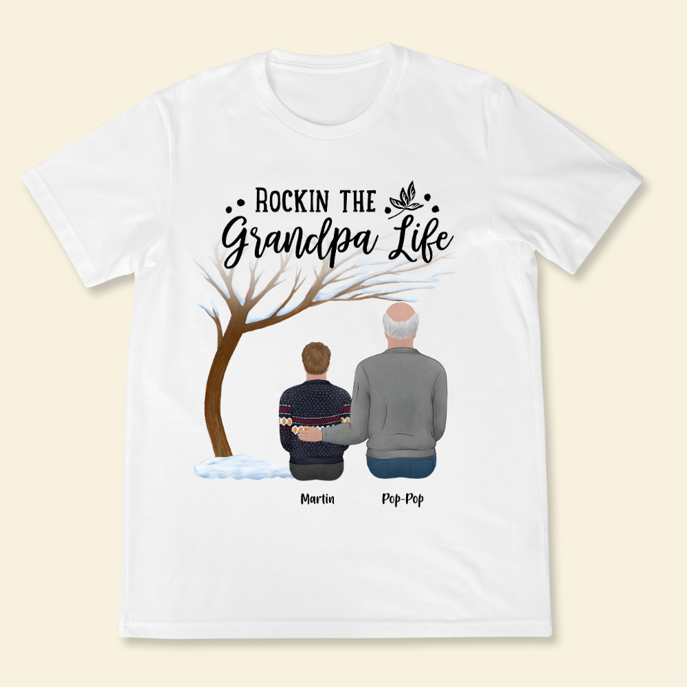 Rockin' The Grandparents Life Christmas - Personalized Shirt - Gift For Grandpa, Grandma, Christmas Gift