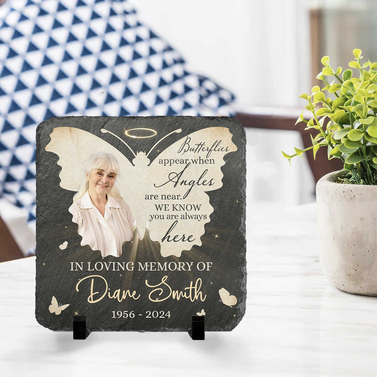 Butterflies Appear When Angels Are Near - Personalized Memorial Stone - Memorial Gift