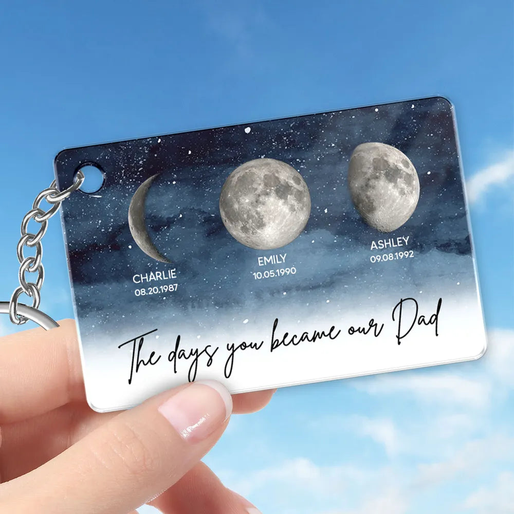 The Night You Became My Dad - Personalized Acrylic Keychain - Gift For Dad, Father's Day, Birthday Gift