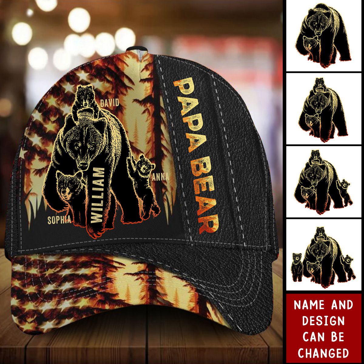 Papa Bear - Personalized Classic Cap - Gift For Father, Grandfather, Father's Day, Birthday Gift