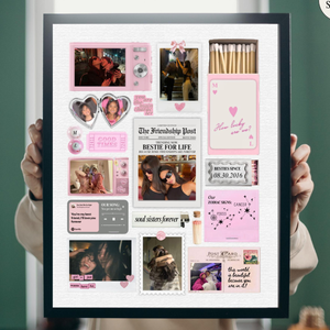 Bestfriend Matchbook Poster Canvas, Personable BFF Gift, Besti-Birthday, Custom Gift For Soul Sister