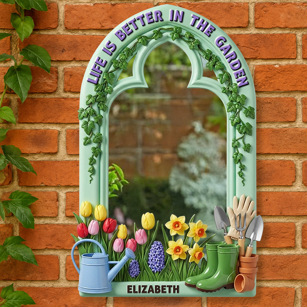 Gardening Wall Hanging Mirror - Personalized Shape Mirror - Gifts For Gardeners
