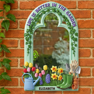 Gardening Wall Hanging Mirror - Personalized Shape Mirror - Gifts For Gardeners
