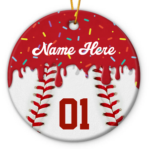 Personalized Baseball Ornament Custom Name & Number Baseball Gift, Baseball Christmas Ornament for Player or Team, Baseball Team Keepsake