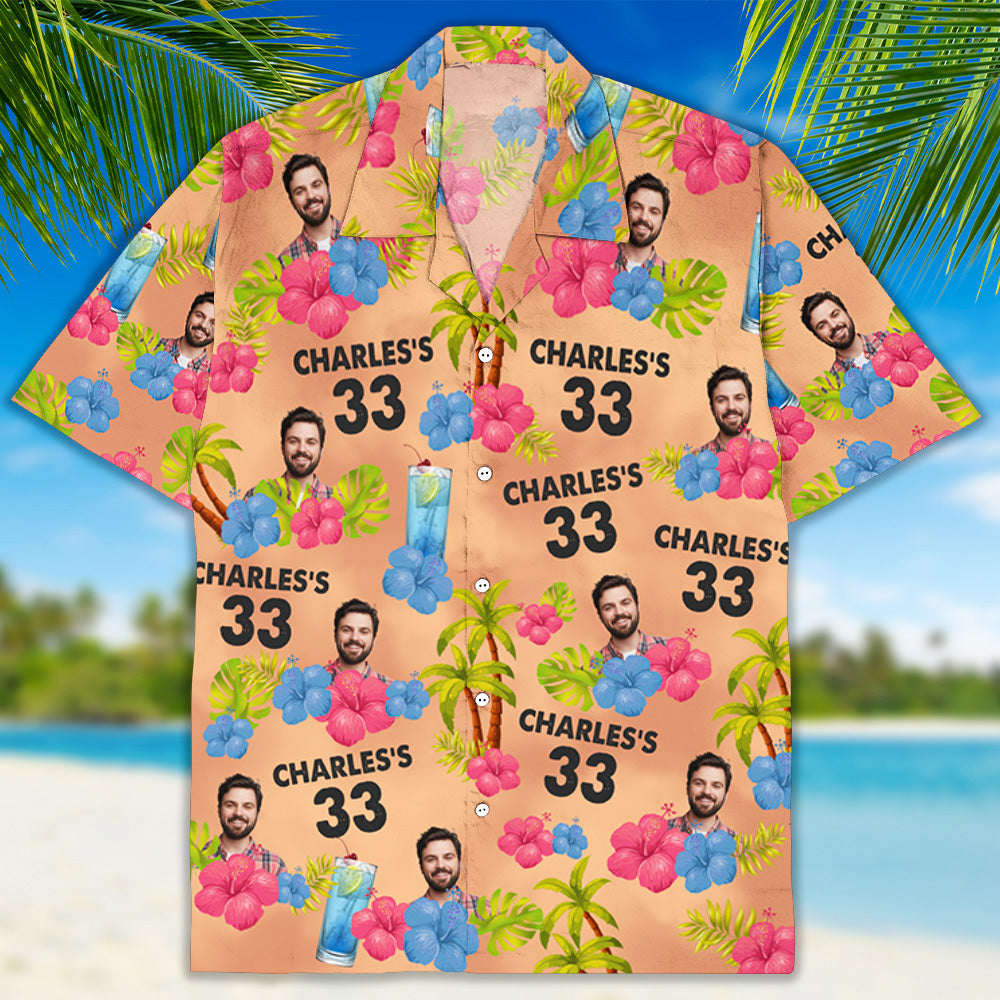 Birthday Beach Party Summer Vibe - Personalized Hawaiian Shirt - Birthday Gift, Summer