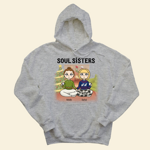 Soul Sisters Chibi - Personalized Hoodie - Christmas Shirt, Gift For Sisters, Bestie, Friends