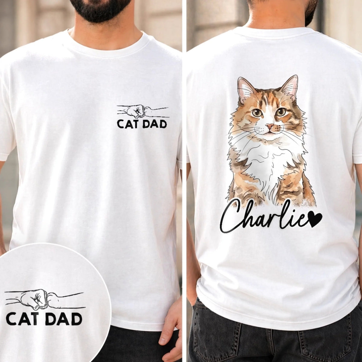 Custom Color Photo Furry Friends - Personalized 2-side Printed T Shirt - Father's Day, Mother's Day, Birthday Gifts For Dog Cat Lovers