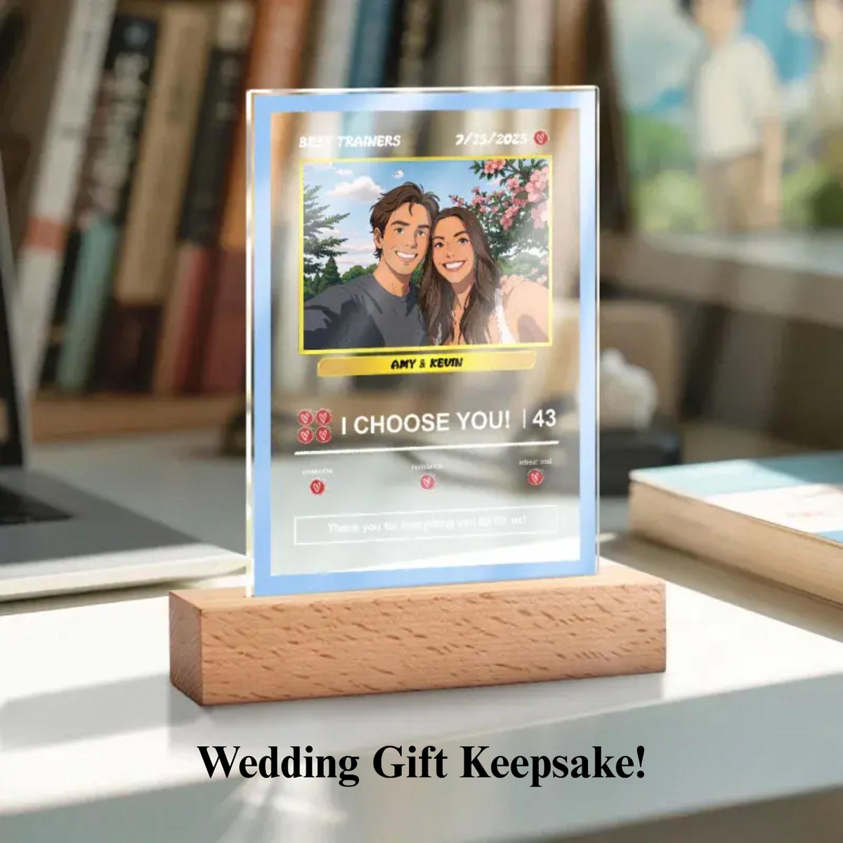 Personalize Pokemone Photo Night Light Wedding Gift Poke Mon Night Light Lamp Home Keepsake Poke Mon Cards Gift for Couple Trading Cards